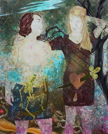 Fioretti of a secret correspondence, Marc Molk, 2015, oil and acrylic on canvas, 63,8 x 51,2 in