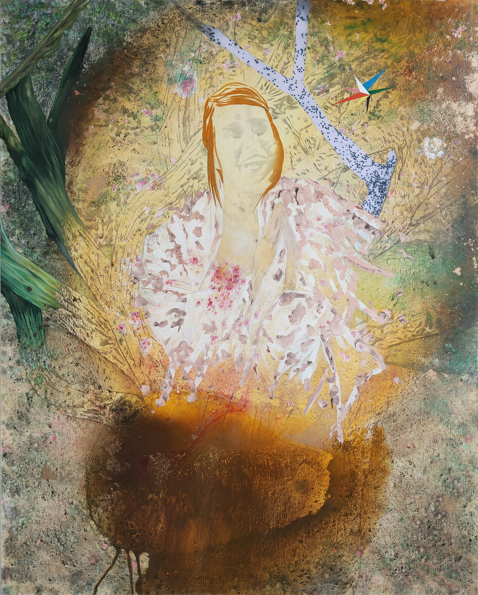 Brusque métamorphose en femme mariée, Marc Molk, 2019, huile et acrylique sur toile, 162 x 130 cm