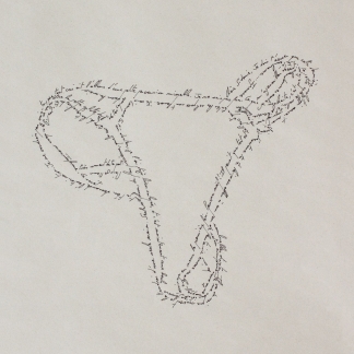 La culotte, Marc Molk, 2013, calligramme, encre de chine sur papier, 28,8 x 19,8 cm
