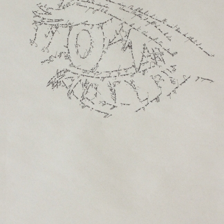 L'Oeil, Marc Molk, 2013, calligramme, encre de chine sur papier, 28,8 x 19,8 cm
