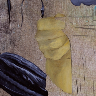 Le culte du style (détail), Marc Molk, 2013, huile et acrylique sur toile, 162 x 130 cm
