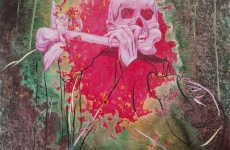 Les fraises sauvages, Marc Molk, 2013, huile et acrylique sur toile, 130 x 97 cm