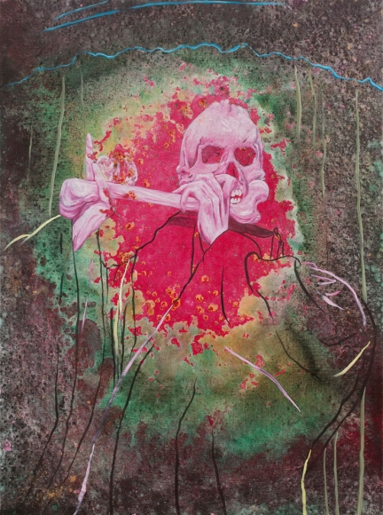 Les fraises sauvages, Marc Molk, 2013, huile et acrylique sur toile, 130 x 97 cm