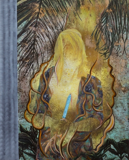 L’Île aux mimosas, Marc Molk, 2014, huile et acrylique sur toile, 162 x 130 cm