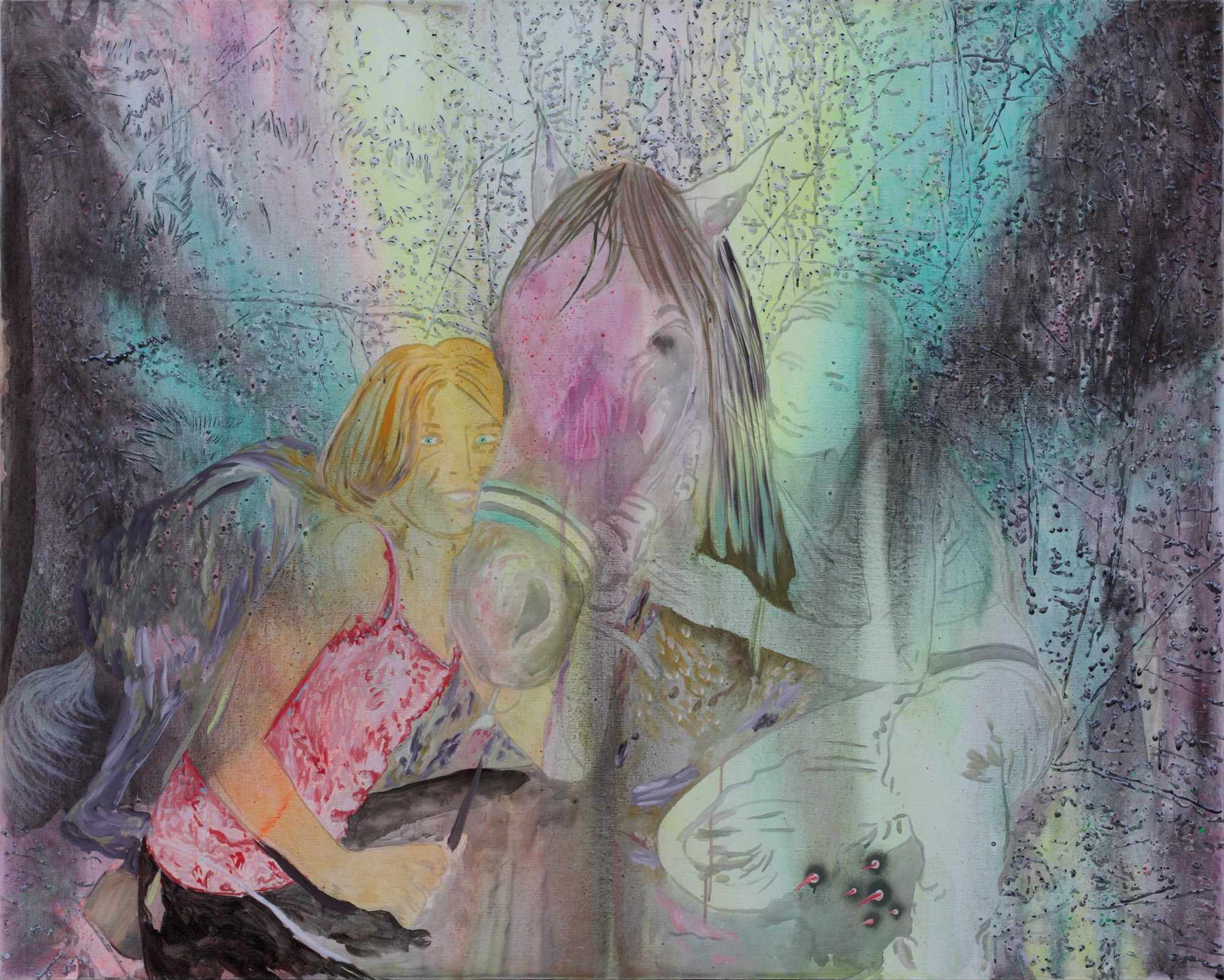 La fausse meilleure amie, Marc Molk, 2010, huile et acrylique sur toile, 130 x 162 cm