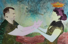 L’Esprit des vivants, Marc Molk, 2012, huile et acrylique sur toile, 130 x 162 cm