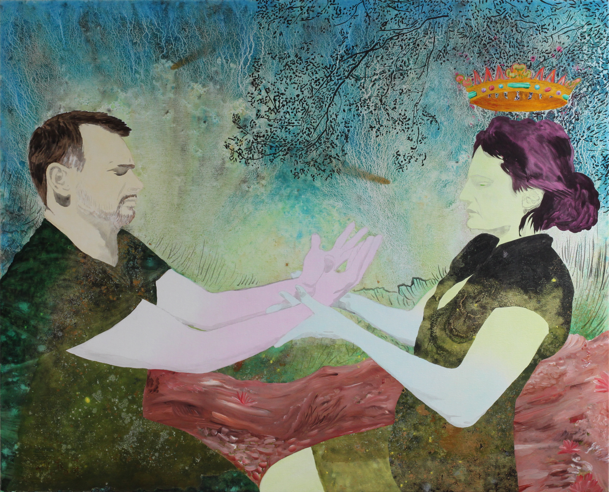 L'Esprit des vivants, Marc Molk, 2012, huile et acrylique sur toile, 130 x 162 cm