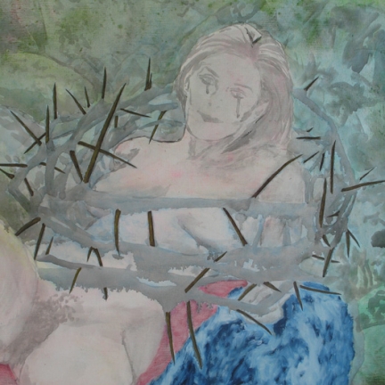 Détail / La libération sexuelle, Marc Molk, 2008, huile et acrylique sur toile, 195 x 130 cm