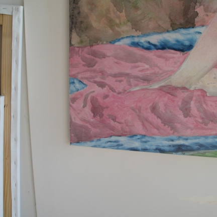 Détail / La libération sexuelle, Marc Molk, 2008, huile et acrylique sur toile, 195 x 130 cm