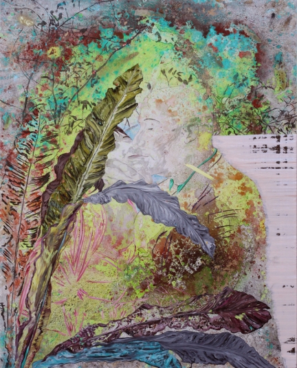 Tentative immobile de bien t’embrasser, Marc Molk, 2015, huile et acrylique sur toile, 162 x 130 cm