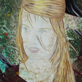 Détail / Fioretti d'une correspondance secrète, Marc Molk, 2015, huile et acrylique sur toile, 162 x 130 cm