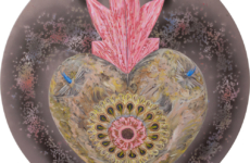 Le Chagrin, Marc Molk, 2018, huile et acrylique sur toile, diamètre 80 cm
