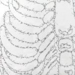 Human Nature (detail), Marc Molk, 2021, calligram, indian ink and acrylic on paper, 33,1 x 51,2 in