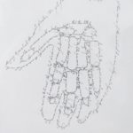 Human Nature (detail), Marc Molk, 2021, calligram, indian ink and acrylic on paper, 33,1 x 51,2 in