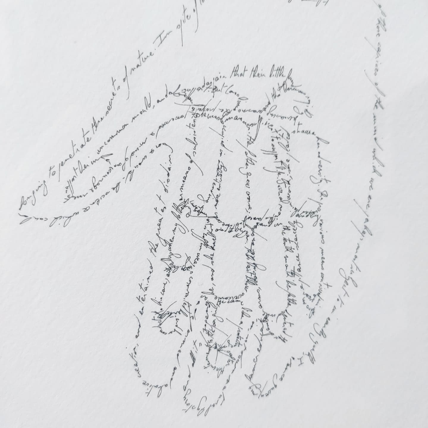 La Nature humaine (détail), Marc Molk, 2021, calligramme, encre de Chine et acrylique sur papier, 84,5 x 129,5 cm